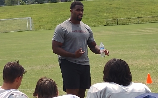 Overview - Jonathan Allen Football Camp with members of the