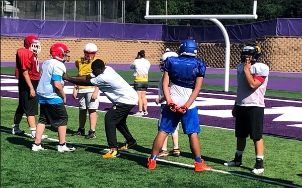 The Minnesota Jays youth football team practice